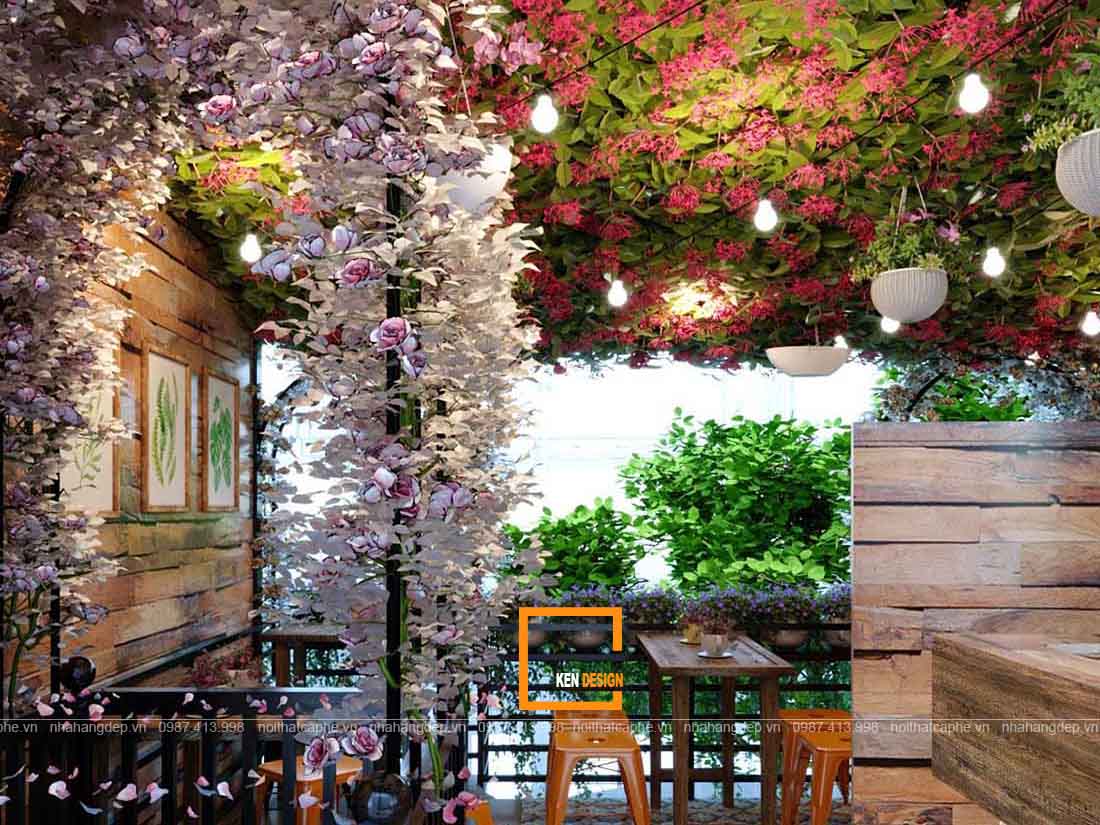 thiết kế quán cafe hoa